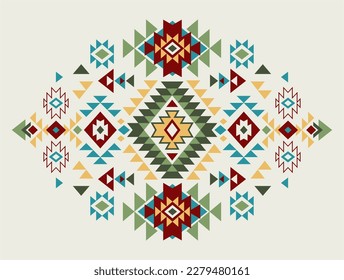 Geometric motif tribal ethnic design. Navajo decoration symbol, boho tattoo template. Ethnic ornament. 