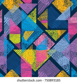 Geometric motif. Vector seamless pattern.