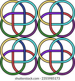Geometric motif.Seamless pattern.Image on white and colored background.