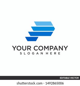 geometric motion letter p logo
