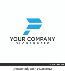 geometric motion letter p logo