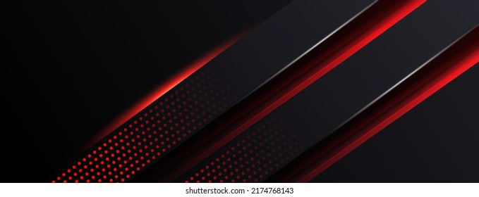 geometric motion lines futuristic technology red black abstract background presentation template isolated vector.