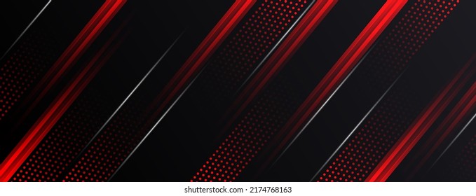 geometric motion lines futuristic technology red black abstract background presentation template isolated vector.