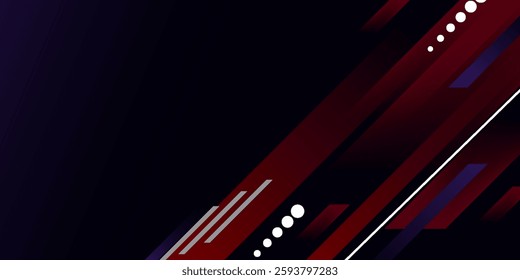 geometric motion lines futuristic technology red black abstract background presentation template isolated vector.