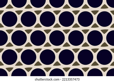 El fondo geométrico del árbol motley es transparente el patrón de círculo abstracto de tela minimalista impresión de color colorido estilo gráfico de la cuadrícula. Diseño textil de repetición casual, beige y colores azules.