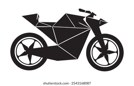 Geometric motor bike with black color, vector illustration