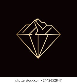 Geometric Mountain with Diamond Logo