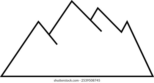 Ilustración geométrica de líneas de elementos de montaña