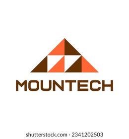 Ilustración de diseño del logotipo del icono de montaña geométrica.