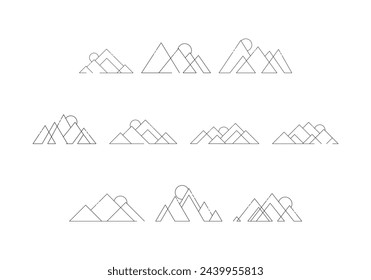 Geometric Mountain Lines Element Set