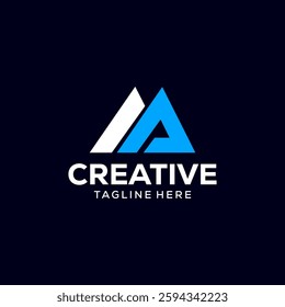 geometric mountain logo design vector
