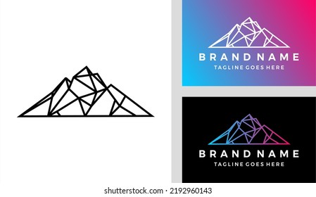 Geometric mountain logo vector illustration