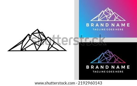 Geometric mountain logo vector illustration