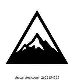 Geometric Mountain Peaks in Black. vector: Ideal for use as a tattoo, icon, web graphic design, and infographic concepts."