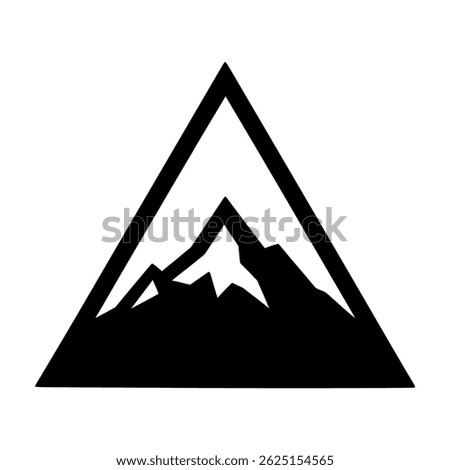 Geometric Mountain Peaks in Black. vector: Ideal for use as a tattoo, icon, web graphic design, and infographic concepts."