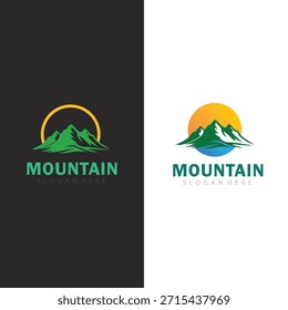 Geometric Mountain Symbol Logo Vector Icon For Creative Outdoor Brand Identity Design