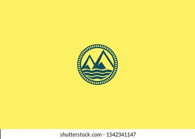 Geometric mountains logo design vector template