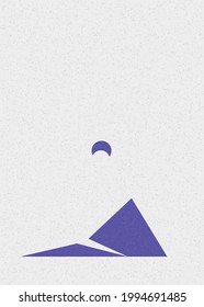 Geometric Mountains silhouette landscape art poster illustration