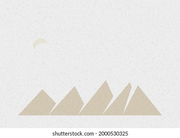 Geometric Mountains silhouette landscape art poster illustration