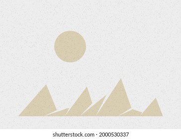 Geometric Mountains silhouette landscape art poster illustration