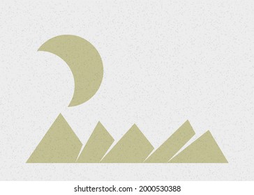 Geometric Mountains silhouette landscape art poster illustration