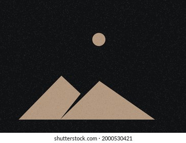 Geometric Mountains silhouette landscape art poster illustration