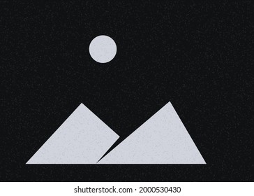 Geometric Mountains silhouette landscape art poster illustration