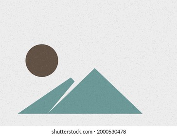 Geometric Mountains silhouette landscape art poster illustration