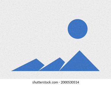 Geometric Mountains silhouette landscape art poster illustration