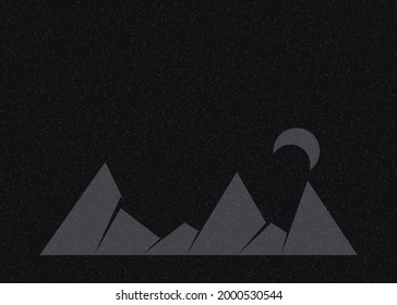 Geometric Mountains silhouette landscape art poster illustration