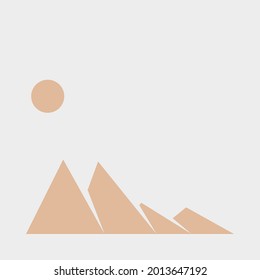 Geometric Mountains silhouette landscape art poster illustration