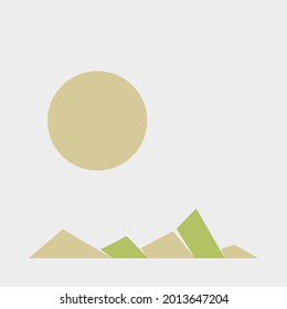 Geometric Mountains silhouette landscape art poster illustration