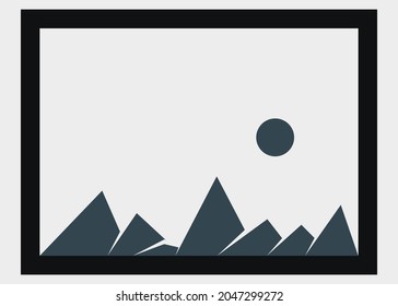 Geometric Mountains silhouette landscape art poster illustration