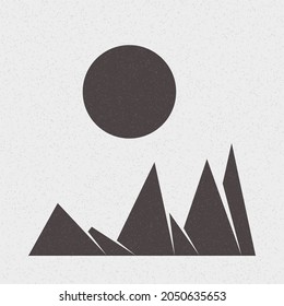 Geometric Mountains silhouette landscape art poster illustration
