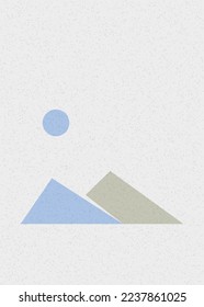 Geometric Mountains silhouette landscape art poster illustration