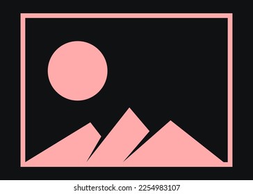 Geometric Mountains silhouette landscape art poster illustration