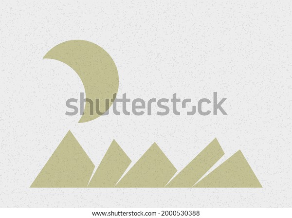 Geometric Mountains Silhouette Landscape Art Poster Stock Vector ...