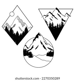Geometric mountains svg, mountain svg outline, camping outdoors adventure svg svg