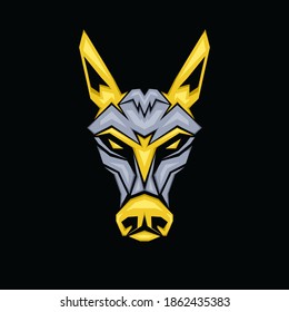 Geometric Mule Mascot, Animal design emblem template for Logo or Tshirt svg