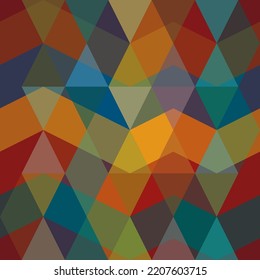Fondo geométrico multicolor sin fisuras de formas abstractas. Patrón incoloro de mosaico