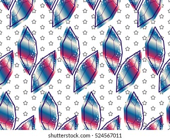 Geometric multicolour print with crystal and diamond. Abstract wallpaper pattern. Scrapbook Paper