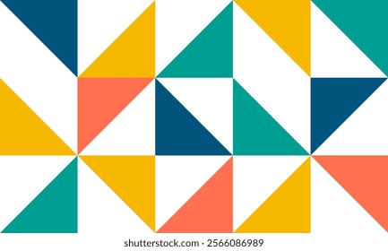 Geometric mural abstract pattern in colorful trendy style. Mosaic shapes for wall decoration, wallpaper, banners, posters and prints. Vector illustration