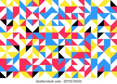 Fondo mural geométrico. Arte moderno de composición abstracta hecha con formas geométricas al estilo Bauhaus. Delicado diseño para banner, afiche, impresiones. Ilustración del patrón de vector EPS 10.  