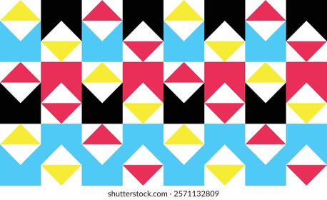 Geometric mural background. 
Modern pattern of abstract composition made with random colorful triangles in Bauhaus style. 
Delicate design for banners, posters. 
