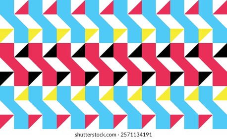 Geometric mural background. 
Modern pattern of abstract composition made with random colorful triangles in Bauhaus style. 
Delicate design for banners, posters. 