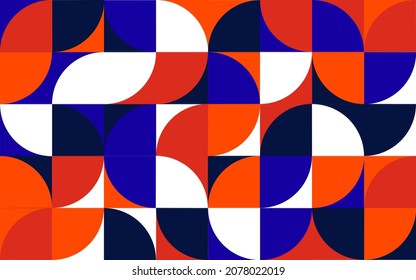 Geometric mural background. Modern and vibrant composition made with geometrical shapes in Bauhaus style. Delicate design for  print, card, fabric, flyer. Vector pattern illustration EPS 10.