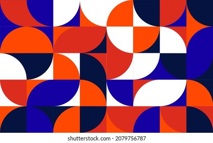 Geometric mural background. Vibrant and energetic composition made with geometrical shapes in Bauhaus style. Delicate design for  print, card, fabric, flyer. Vector pattern illustration EPS 10.