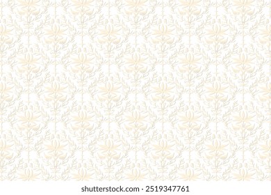 Geometric muted color pattern, vector floral background