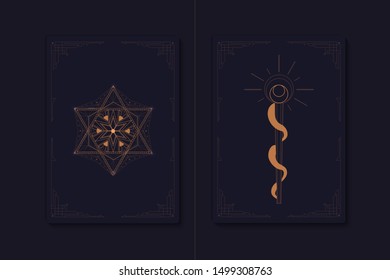 Geometric mystic symbols vector set