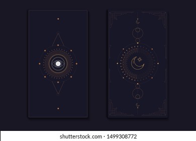 Geometric mystic symbols vector set